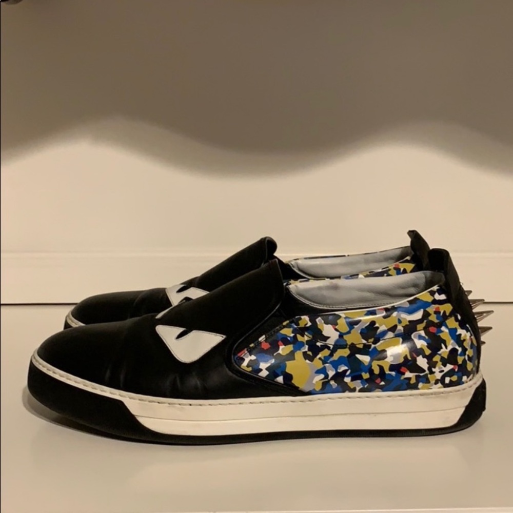 Authentic Fendi Monster Calfskin Slip-Ons - Picture 3 of 8